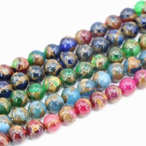 Beads Multicolor 4 6 8 10 12 14mm Golden Sand Stone Round Loose Fit For Diy Necklace Bracelet Jewelry Making 15inch B3304