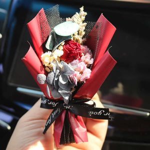 Decorazioni per interni Rose Vent Clip Fiori creativi Mini bouquet Profumo Deodorante Gypsophila Garofano Ornamento AA230407