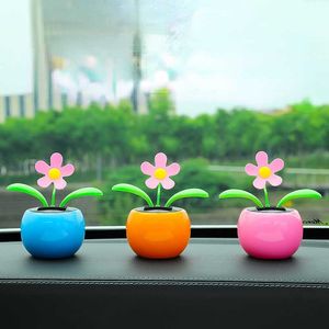 Dekorationer 1 PC Solen Powered Dancing Flower Dashboard Ornament Swinging Toy Car Accessories Auto Interior Decoration Gifts For Friend AA230407