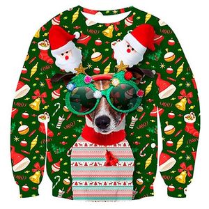 Erkek kazakları komik sahte Noel kazak unisex erkekler kadınlar çirkin Noel kazak Tatiller Santa Elf Sweater Sonbahar Kış Noel Giyim 231107