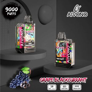 Original AIVONO AIM XXL 9000 Puffs vapes descartáveis puff MRVI puff 9k puff 12k E Cigarette Puff Bar Vapers 650mAh Bateria Recarregável Crystal Bar Pen bang king vapes