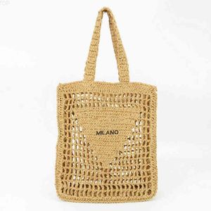 2022 Hot Ins Designer Brands Hollow Letters Raffia Straw Tote Fashion Paper Woven Women Shoulder Bags Summer Beach Handbag Luxury Bag56