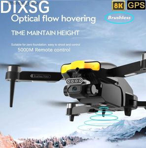 Drones DIXSG LS-XT105 2.4G WIFI FPV com 6K Dois eixos pan tilt HD Câmera 22mins Tempo de vôo Brushless Dobrável RC Drone Quadcopter RTF Q231108