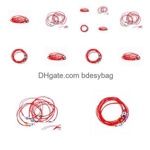 Charm-Armbänder versenden 100 Stück rote Schnur, böser Blick, Glücksschnur, verstellbares Armband, neue Drop-Lieferung, Schmuck-Armbänder, Dhbse