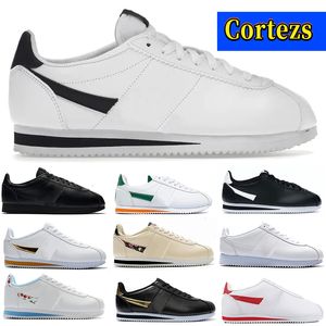 Designer Cortez Running Shoes Herr Mens Womens Sneakers Cortezs Classic Basic Leather Shoes Black White Forrest Gump Stranger Things Fashion Men Women Sports Trainers