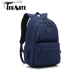 Plecaki Tegaote Nylon Travel Plecak Women Mochila Feminia School Torby dla dziewcząt anty-kradzieżowe opakowania wodoodporne plecak luksuryl231108