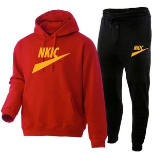 Autumn Winter Men's Men's Tracksuits 2 Piece Set Patchwork Hoodies Pants Sports Casual Fashion Sweatshirt Trousers Oversize Male Tracksuit