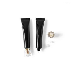 Lagringsflaskor 30 ml 50 st/Lot Black Cosmetic Soft Tube Glossy Packaging Behållare Akryllock Tom slang Travel Squeeze Makeup Tool