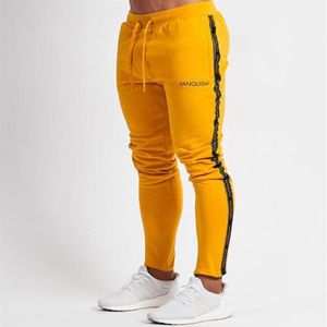 Homens joggers calças casuais de fitness calças esportivas bottoms moletom magro preto ginásios jogger track pants229j