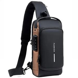 Evening Bags Men's Multifunction Anti-theft USB Shoulder Bag Man Crossbody Cross body Travel Sling Chest Bags Pack Messenger Pack For Male 231108