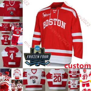 Jay Obrien Lane Hutson Boston University Terrier 2023 Frozen Four Hockey Jersey Jack Page Devin Kaplan Brian Carrabes Domenick Fensore Boston University Jersey