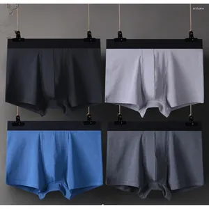 Underpants 4 Pcs/Lot Men's Underwear High Quality Cotton Soft Comfortable Noble Men Boxer Briefs Size XXL 3XL 4XL 5XL 6XL