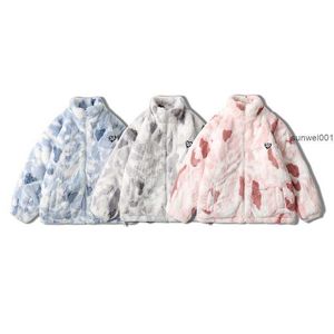 Giubbotti da uomo Pelliccia sintetica Inverno Streetwear Tie Dye Fuzzy Fluffy Addensare Cappotti caldi imbottiti Hip Hop Harajuku Moda Cappotto casual Xsld