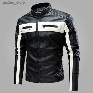 Herrjackor Motorcykeljacka Men bombplan Biker Jackor Faux Fur Designer Coat Man Fleece Pilot Vintage Luxury Black Leather Overcoat Q231109