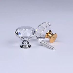 20-30mm Diamond Shape Design Crystal Glass Knobs Cupboard Drawer Pull Kitchen Cabinet Door Wardrobe Handles Hardware dh8700