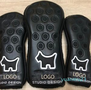 New Design SC Driver Wood Covers Black/White High Quality PU Golf Club Head Covers with Free Shipping