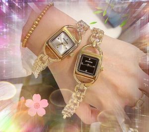 Small Square Women's Quartz Battery Super Bright watch classic stainless steel hollow strap clock waterproof rose gold silver case chain bracelet wristwatch gifts