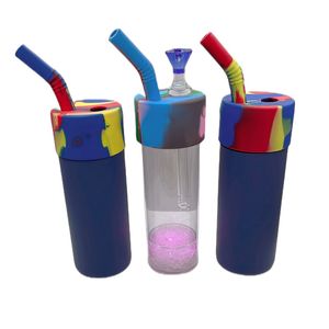 Tubo de água de silicone shisha árabe luz led narguilé copo de silicone shisha bongs bebida copo narguilé multicolorido garrafa em forma de mini bong limpeza removível