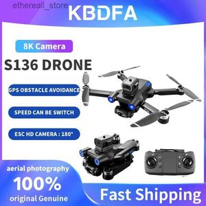 Drony KBDFA S136 4K HD Podwójny kamera Dron GPS Profesjonalny profesjonalny laserowe przeszkody