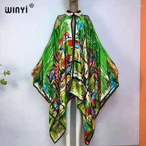 Casual Dresses WINYI Kimono Fashion Bohemian Graffiti Print Summer Dress Women's Beach Kaftan Elegant Vacation Loose