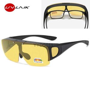 Óculos de sol UVLAIK 2021 Flip Up Polarized Sunglasse Mulheres Homens Night Vision Goggles Óculos Outdoor Driving Photochromic Fit Over Sun Óculos YQ231108