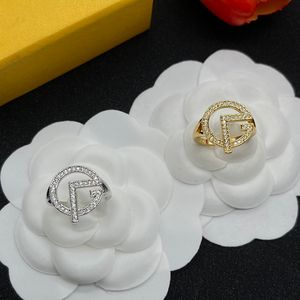 Amor anéis para mulheres homens anel de ouro anéis de diamante letra f designer aberto anel damas designers de luxo jóias acessórios de noivado de casamento