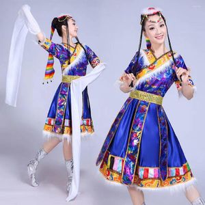 Abbigliamento da palcoscenico Costume da minoranza femminile mongola Abiti da danza moderna Abiti tradizionali tibetani