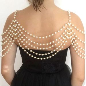 Altri accessori moda Moda donna Collana di perle finte Collana di perle fatte a mano con spalla Catena Catene per il corpo Gioielli 231108