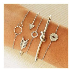 Bohemia 5-piece Arrowhead Crystal Round New Bracelet Women's Fashion Jewelry