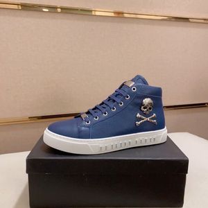 Mode lyxskor män läder snörning plattform överdimensionerade sula sneakers casual 38-46