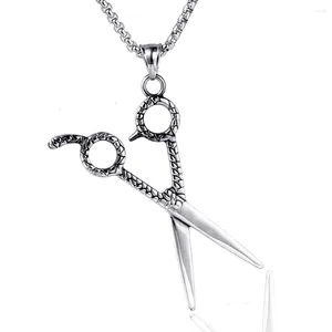 Ожерелья с подвесками, модное индивидуальное парикмахерское ожерелье из нержавеющей стали, ножницы, титановая цепочка, ювелирные изделия в стиле панк