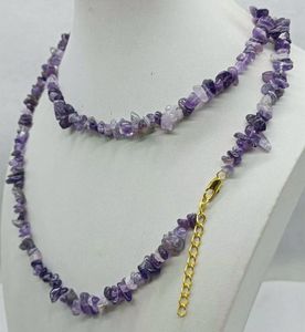 Chains Fine Fashion Purple Amethyst Irregular Beads Necklace 36 Inch Jewelry Gift For Women