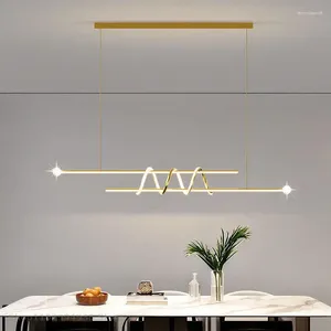 Ljuskronor ledde på restauranger minimalistisk atmosfärbelysning Moderna matbord barräknare personaliserade dekorativa