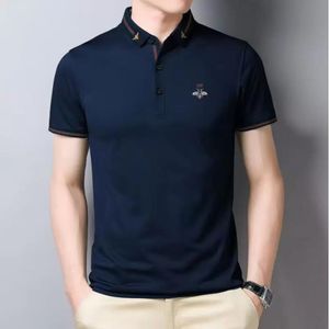 ssMen's knitted POLO shirt autumn lapel short sleeve sweater stripe contrast color tide brand large size sweater half sleeve handsome