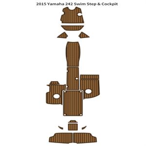 2015 Yamaha 242 수영 플랫폼 조종석 패드 보트 Eva Faux Teak 데크 바닥 매트 백업 자체 접착제 Seadek Gatorstep 스타일 패드 좋은 품질