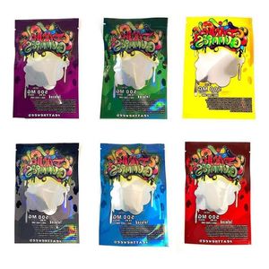 Whosale 6 tipi di Dank Mylar Bag Confezione da 500 mg Custodia richiudibile con cerniera Pacchetti Borse Oxlbq