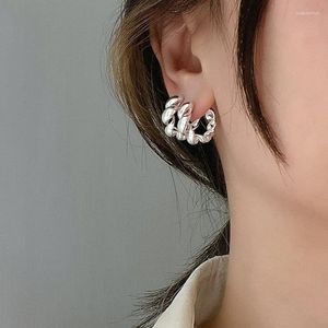 Hoop Earrings Vintage Silver Gold Color Hollowed Winding For Women Trendy Earring Jewelry Prevent Allergy Party Accessories Gift