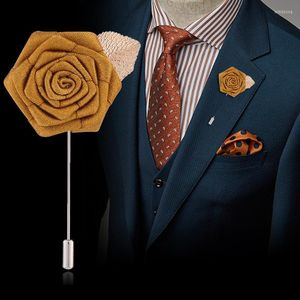 Broschen Luxus Stoff Rose Blume für Männer und Frauen lange Nadel Revers Pin Anzug Hemd Corsage Modeschmuck Accessoires online