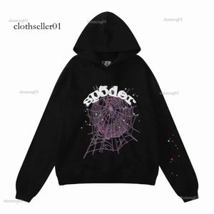 2023 Sp5der 555555 Hoodies Mens Womens Angel Number Puff Pastry Printing Graphic Spider Web Sweatshirts Streetwear Top Clothing Light498