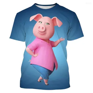 Men's T Shirts Fashion Personality Funny Pig Print Summer T-shirt Street Casual Wear Crewneck Short Sleeve Oversized Comfortable Shirt6XL