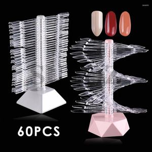 Falska naglar nagelpetsar Display Stand Diy Art som visar hyllor Gel Polish Color Card Spiral Rotating Tips