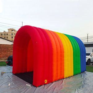 Rainbow Inflatible Tunnel Wejście bezpłatne statek nadmuchiwany namiot tunelowy z dmuchawą na zewnętrzne wydarzenia reklamowe biznesowe