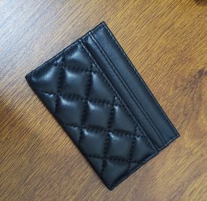 New Fashion x Designer Porta carte in vera pelle mini portafoglio corto in pelle di pecora Confezione regalo di colore nero Borse portamonete eleganti di lusso