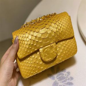 TOTE BAD Najwyższa wysokiej jakości torba na ramię na ramię w torbie crossbody torebka torba torba na kolację torba kobieta importowana skóra Python cała miedziana vintage sprzęt 20 cm