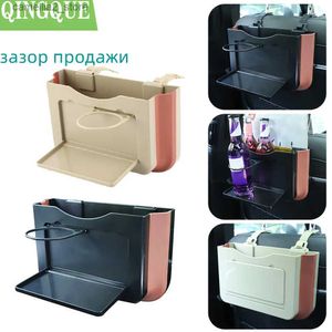 Bilarrangör Auto Seat Back Storage Bag Organizer Hanging Bag Box Pappershandduk Telefonlagring TRASH CAN ARGANISER Bil Interiör Tillbehör Q231109