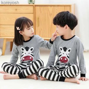 Pijamas outono inverno crianças pijamas conjuntos de roupas da menina do bebê meninos pijamas meninas pijamas do bebê pijamas das crianças manga longa camiseta + calçasl231109