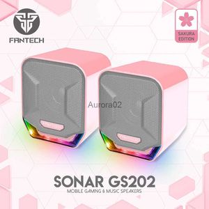 Altoparlanti per computer FANTECH SONAR GS202 RGB Rosa Altoparlante per computer Spina da 3,5 mm Stereo Surround Altoparlante cablato per PC desktop Laptop TV BOX Gamer YQ231103