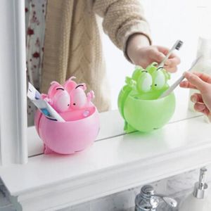 Bath Accessory Set Lovely Cartoon Frogs Shaped Toothbrush Toothpaste Holder Sucker Type Bathroom Tool