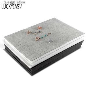 Jewelry Boxes 3pcs/lot Jewelry Foam Tray DIY Inserts Liners Grey/Black Velvet Rings Bracelet Showed Case Earrings Hole Tray Q231109