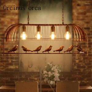 Pendant Lamps Iron Individuality Originality Cage Lamp Coffee Bar Restaurant Study American Style Retro Simple Bird Chandelier Postage Free